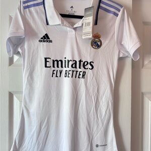 authentic Adidas UNISEX Real Madrid White and Purple Jersey